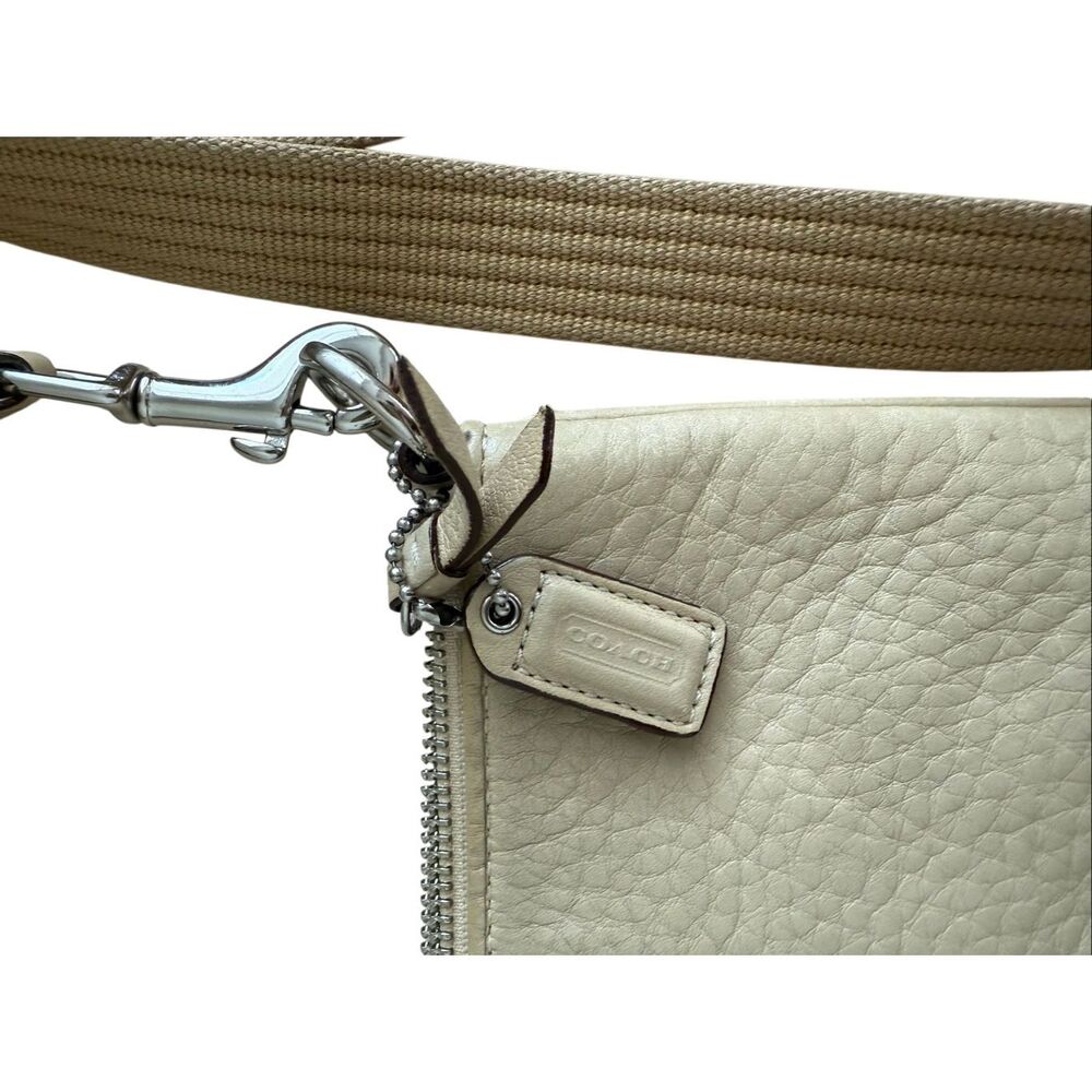 Coach Womens Ivory Pebbled Leather 9760 Sling Crossbody Bag OS - Picture 5 of 13